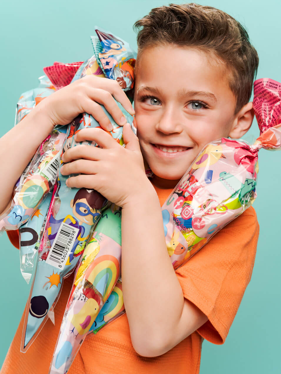 Image of Boy with candy cones